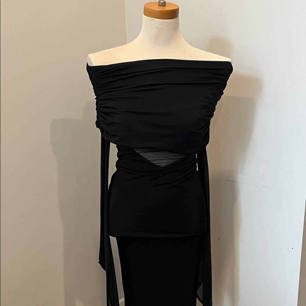 Meshki Black off the shoulder dress